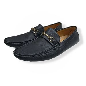 Terroni Italian Design Loafers Men Size 11 Black Driving Shoe Faux Leather